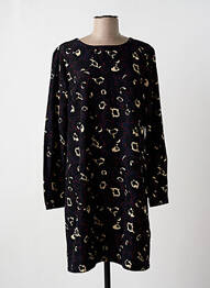 Robe mi-longue imprimé fantaisie manches longues noir ANONYME DESIGNERS femme
