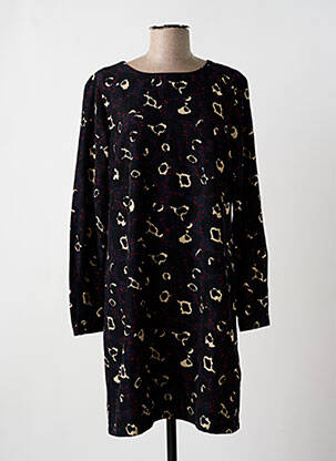 Robe mi-longue imprimé fantaisie manches longues noir ANONYME DESIGNERS femme