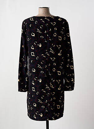 Robe mi-longue imprimé fantaisie manches longues noir ANONYME DESIGNERS femme
