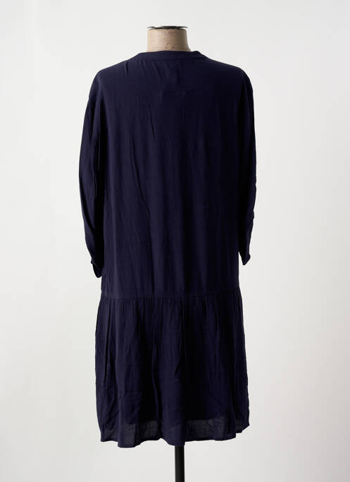 Robe mi-longue manches 3/4 manches 3/4 bleu YUKA femme
