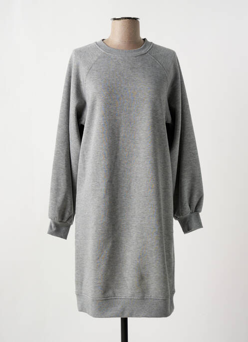 Robe mi-longue gris ICHI pour femme