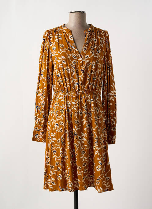 Robe mi-longue orange ICHI pour femme