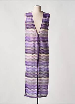 Gilet sans manche col v violet LADY LOL femme