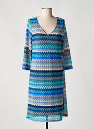 Robe pull col v manches longues bleu HALOGENE femme