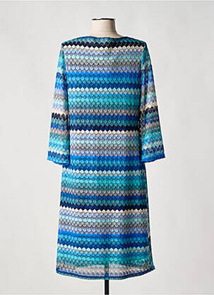 Robe pull col v manches longues bleu HALOGENE femme