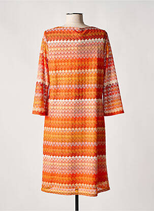 Robe pull col v manches longues orange HALOGENE femme