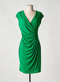 Robe mi-longue manches courtes manches courtes vert LADY LOL femme