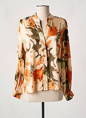 Chemisier imprimé fantaisie manches longues orange HIPPOCAMPE femme