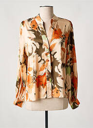 Chemisier imprimé fantaisie manches longues orange HIPPOCAMPE femme