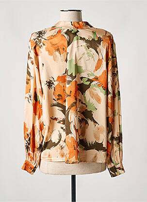 Chemisier imprimé fantaisie manches longues orange HIPPOCAMPE femme