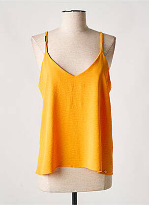 Top tissage crêpe fines bretelles orange EGO femme