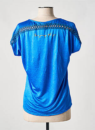 Top coupe fluide manches courtes bleu DANIELA femme