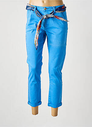 Pantalon 7/8 stretch taille normale bleu ONADO femme