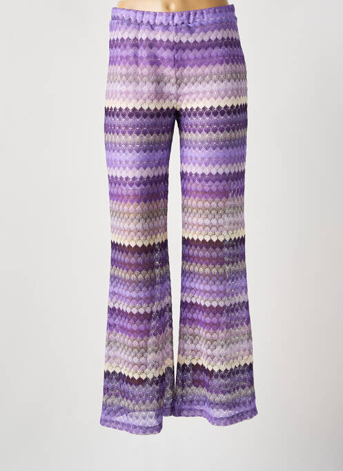 Pantalon large taille normale taille normale violet LADY LOL femme