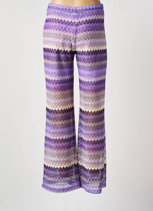 Pantalon large taille normale taille normale violet LADY LOL femme
