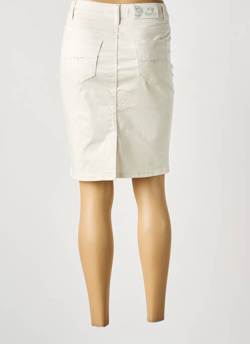 Jupe mi-longue taille haute beige KY CREATION femme