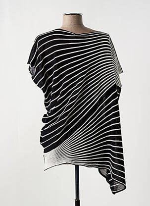 T-shirt col rond manches courtes noir PIER ANTONIO GASPARI femme