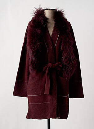 Gilet manches longues coupe cintrée rouge SUPREMA femme