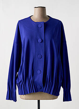 Veste casual col rond bleu MEIMEIJ femme