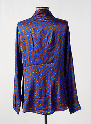 Chemisier coupe cintrée manches longues bleu JUSTMINE femme