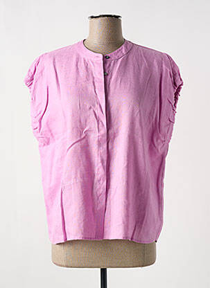 Chemisier fermeture boutonnée sur le devant sans manche rose REPEAT femme