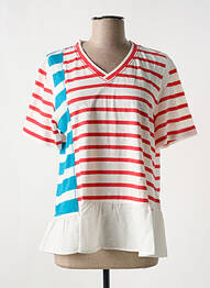 T-shirt col v manches courtes blanc HIGH femme