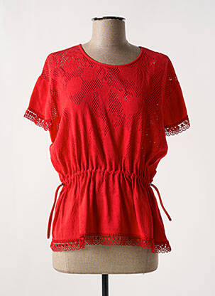 T-shirt stretch manches courtes rouge HIGH femme
