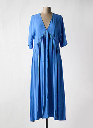Robe longue manches courtes manches courtes bleu LIVIANA CONTI femme