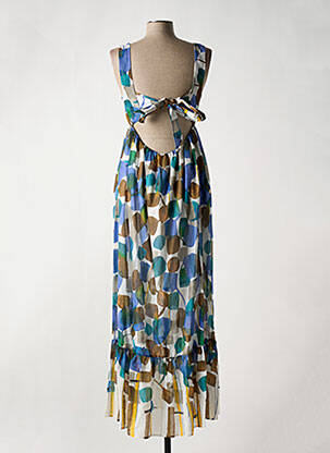 Robe longue imprimé fantaisie sans manche bleu MANILA GRACE femme