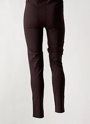 Pantalon slim tissage popeline taille normale marron ABSOLU femme