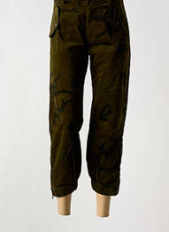 Pantalon 7/8 fermeture zippée sous rabat boutonné vert MASON'S femme