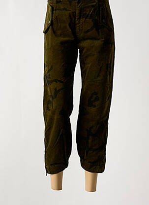 Pantalon 7/8 fermeture zippée sous rabat boutonné vert MASON'S femme