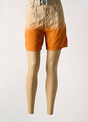 Short fermeture zippée sous rabat boutonné taille normale orange HIGH femme
