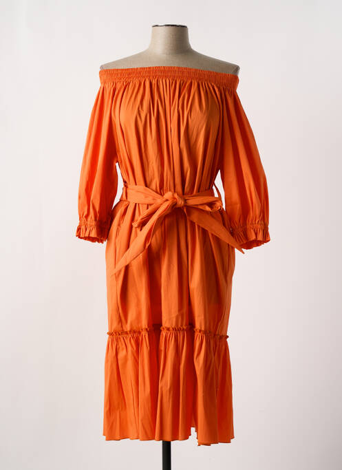 Robe mi-longue orange D.EXTERIOR pour femme