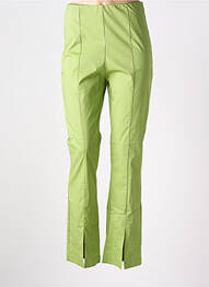 Pantalon flare taille à pinces taille haute vert MEIMEIJ femme