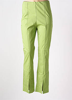 Pantalon flare taille à pinces taille haute vert MEIMEIJ femme