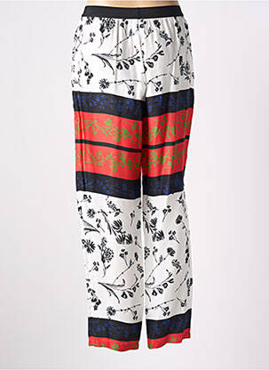 Pantalon droit tissage popeline taille normale blanc PIER ANTONIO GASPARI femme