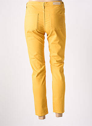 Pantalon 7/8 stretch taille basse jaune DENIM STUDIO femme