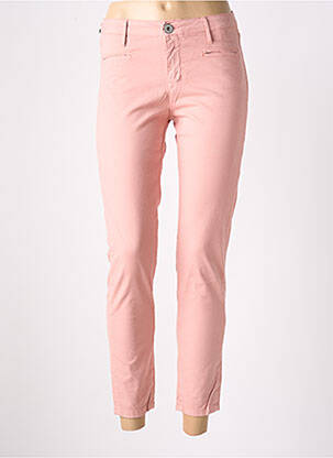 Pantalon 7/8 stretch taille basse rose DENIM STUDIO femme