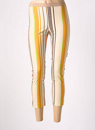 Pantalon 7/8 taille haute taille haute beige LIVIANA CONTI femme