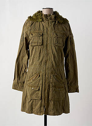Parka manches longues a capuche vert KAPORAL femme