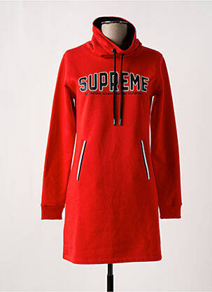 Robe courte manches longues manches longues rouge SUPREME femme