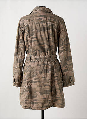Trench poignets boutonnés sans capuche vert DDP femme