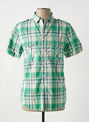 Chemise manches courtes poches vert GUESS homme