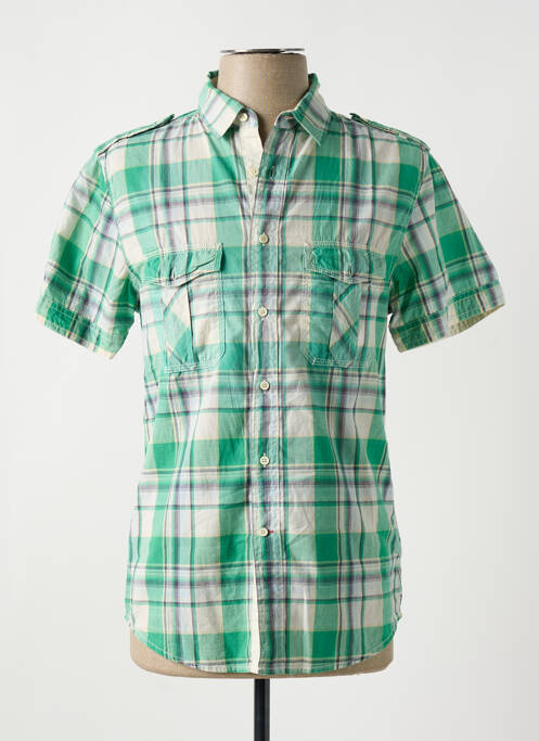 Chemise manches courtes poches vert GUESS homme