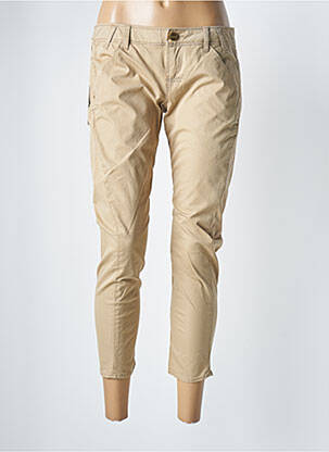 Pantalon 7/8 stretch taille basse beige GUESS femme