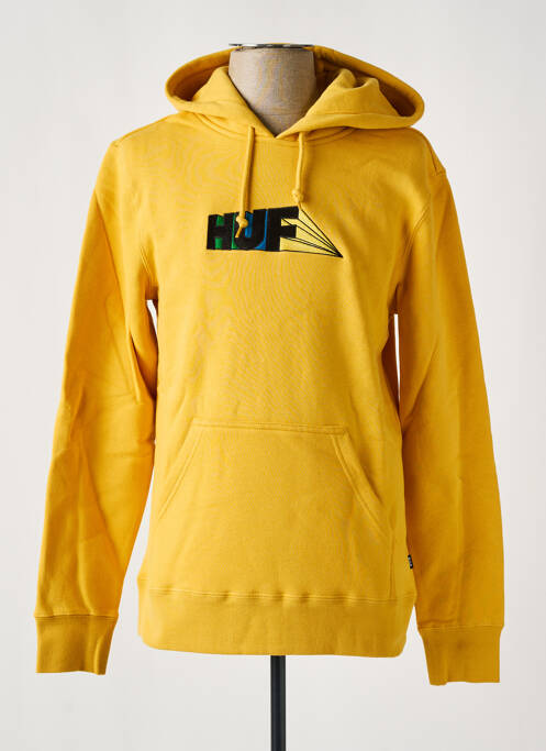 Sweat-shirt à capuche jaune HUF pour homme