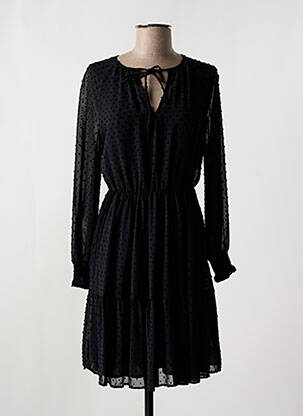 Robe courte coupe évasée manches longues noir BARILOCHE femme