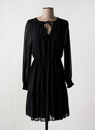 Robe courte coupe évasée manches longues noir BARILOCHE femme
