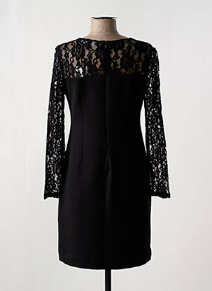 Robe courte fermeture zippée au dos manches longues noir BLEU D'AZUR femme
